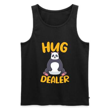 Panda Hug Dealer / Embrace Friendship Design - Men's Premium Organic Tank Top - black - Front - Michal (187cm)