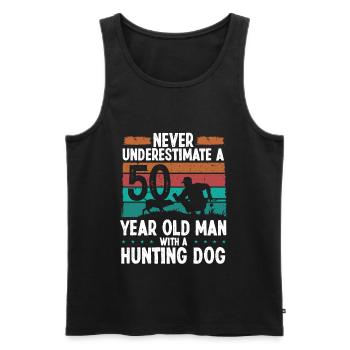 Chasseur de 50 ans 50e anniversaire pour la chasse - Débardeur bio Premium Homme - noir - Devant - Michal (187cm)
