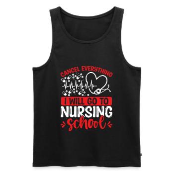 Nursing Student I will go to Nursing School - Men's Premium Organic Tank Top - black - Front - AI Model Male 178 light (178cm)