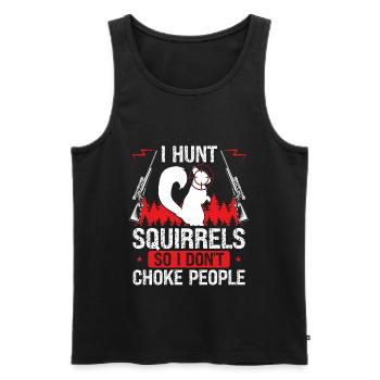 Squirrel Hunter Gear Technicien en enlèvement d’écureuil - Débardeur bio Premium Homme - noir - Devant - AI Model Male 178 light (178cm)