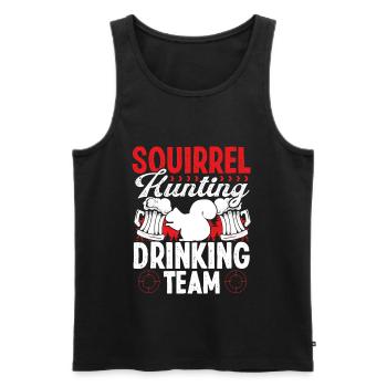 Technicien en enlèvement d’écureuils Drinking Team Hunter - Débardeur bio Premium Homme - noir - Devant - AI Model Male 178 light (178cm)