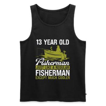 13 Year Old Fisherman Fishing Rod 13 Anglers - Men's Premium Organic Tank Top - black - Front - Michal (187cm)