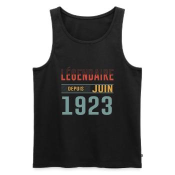 Légendaire Depuis Juin 1923 Anniversaire Cadeau - Débardeur bio Premium Homme - noir - Devant - Michal (187cm)