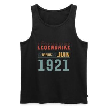 Légendaire Depuis Juin 1921 Anniversaire Cadeau - Débardeur bio Premium Homme - noir - Devant - Michal (187cm)