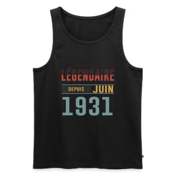 Légendaire Depuis Juin 1931 Anniversaire Cadeau - Débardeur bio Premium Homme - noir - Devant - Michal (187cm)