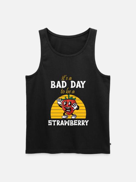 Erdbeere - Männer Premium Bio Tank Top - Schwarz