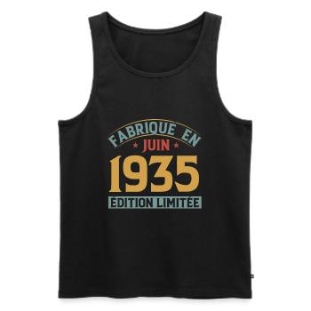 Fabriqué En Juin 1935 Anniversaire Cadeau Vintage - Débardeur bio Premium Homme - noir - Devant - Michal (187cm)