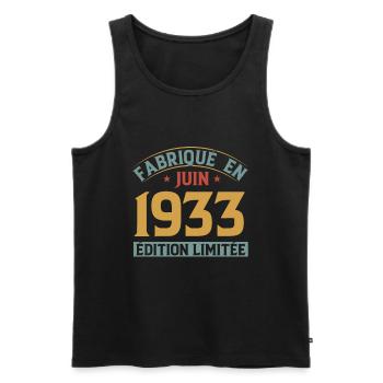 Fabriqué En Juin 1933 Anniversaire Cadeau Vintage - Débardeur bio Premium Homme - noir - Devant - Michal (187cm)