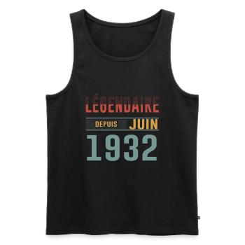 Légendaire Depuis Juin 1932 Anniversaire Cadeau - Débardeur bio Premium Homme - noir - Devant - Michal (187cm)