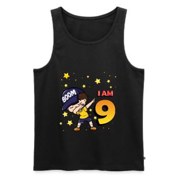 Boom I'm 9 | Birthday Boy | 9th Birthday Party - Männer Premium Bio Tank Top - Schwarz - Vorne - Michal (187cm)