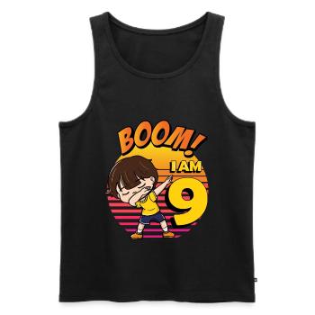 Boom I'm 9 | Birthday Boy | 9th Birthday Party - Männer Premium Bio Tank Top - Schwarz - Vorne - Michal (187cm)