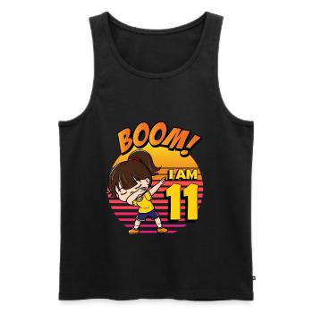 Boom I'm 11 | Birthday Girl | 11th Birthday Party - Men's Premium Organic Tank Top - black - Front - AI Model Male 178 light (178cm)