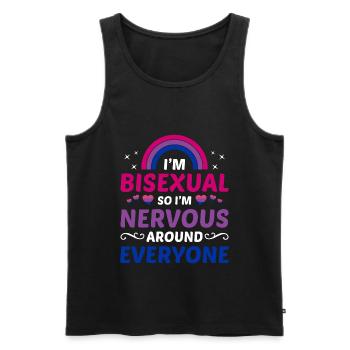 I m bisexual - Männer Premium Bio Tank Top - Schwarz - Vorne - AI Model Male 178 light (178cm)