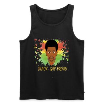 Black - Gay - Proud / Gay Pride Design - Männer Premium Bio Tank Top - Schwarz - Vorne - AI Model Male 178 light (178cm)