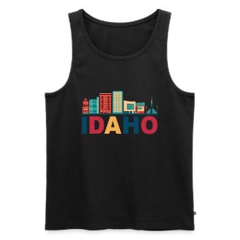 Idaho - Débardeur bio Premium Homme - noir - Devant - Michal (187cm)