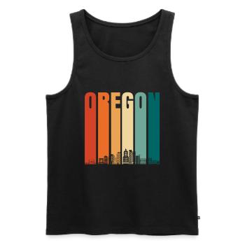 Oregon - Männer Premium Bio Tank Top - Schwarz - Vorne - AI Model Male 178 light (178cm)