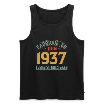Fabriqué En Juin 1937 Anniversaire Cadeau Vintage - Débardeur bio Premium Homme - noir - Devant - Michal (187cm)