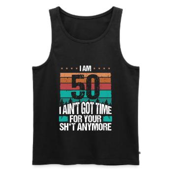 Funny 50th Birthday Idea Vintage 50 Year Old - Männer Premium Bio Tank Top - Schwarz - Vorne - Michal (187cm)