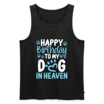 Joyeux anniversaire chien Heaven Chien perte Chiens d’anniversaire - Débardeur bio Premium Homme - noir - Devant - Michal (187cm)