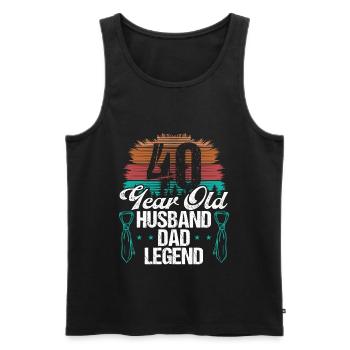40 Year Old Husband Father Day 40 Birthday for Dad - Männer Premium Bio Tank Top - Schwarz - Vorne - AI Model Male 178 light (178cm)