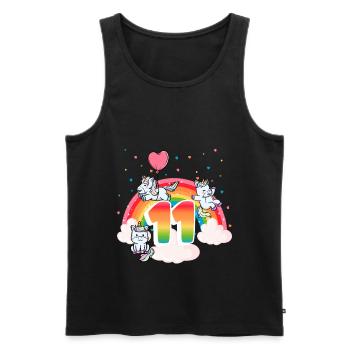 11th Birthday Rainbow Unicorn Theme - Men's Premium Organic Tank Top - black - Front - Michal (187cm)