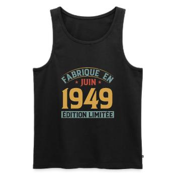Fabriqué En Juin 1949 Anniversaire Cadeau Vintage - Débardeur bio Premium Homme - noir - Devant - Michal (187cm)