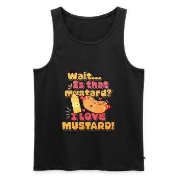 Mustard Morning Gift - Men's Premium Organic Tank Top - black - Front - Michal (187cm)