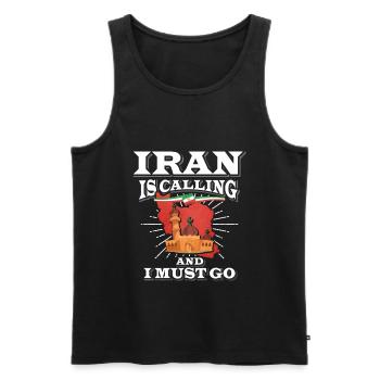 Funny Iran Flag Trip - Men's Premium Organic Tank Top - black - Front - AI Model Male 178 light (178cm)
