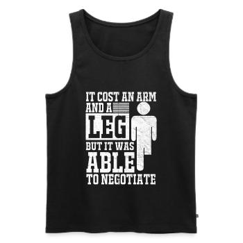 Bein Amputiert Arm Kämpfer Geschenk - Männer Premium Bio Tank Top - Schwarz - Vorne - Michal (187cm)