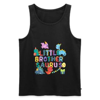 Little brother Saurus | Rawr Dinosaur Tshirt | - Men's Premium Organic Tank Top - black - Front - Michal (187cm)