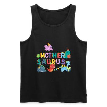 Mother Saurus | Rawr Dinosaur Tshirt | Family - Men's Premium Organic Tank Top - black - Front - Michal (187cm)