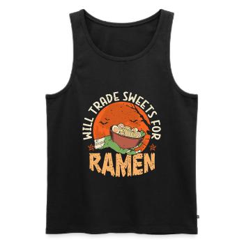 Échangez des bonbons contre des ramen | Amateurs de ramen - Débardeur bio Premium Homme - noir - Devant - Michal (187cm)
