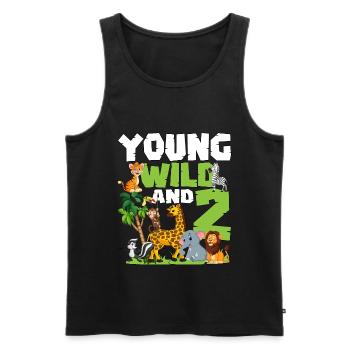 Junge Wilde Und 2 | Safari-tier-themen-geburtstag - Männer Premium Bio Tank Top - Schwarz - Vorne - AI Model Male 178 light (178cm)