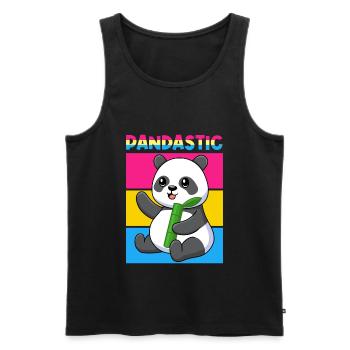 PANDASTIC / Pansexuell, Panda Lover, Bambus - Männer Premium Bio Tank Top - Schwarz - Vorne - Michal (187cm)