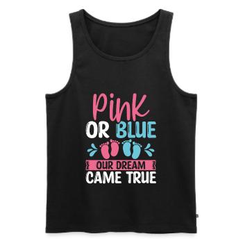 Annonce de la fête de révélation de genre rose ou bleue - Débardeur bio Premium Homme - noir - Devant - AI Model Male 178 light (178cm)