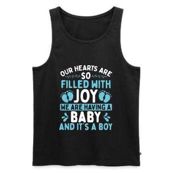 Gender Reveal Party Announcement Its a Boy PartyGe - Männer Premium Bio Tank Top - Schwarz - Vorne - AI Model Male 178 light (178cm)
