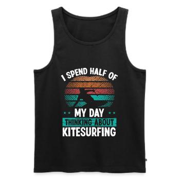 Kitesurf Vintage Penser au Kitesurf - Débardeur bio Premium Homme - noir - Devant - Michal (187cm)