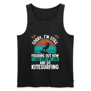 Kitesurf Quitter l’emploi Kite Kiteboard Kiteboard - Débardeur bio Premium Homme - noir - Devant - AI Model Male 178 light (178cm)