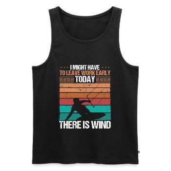 Kiteboarding There is Wind Kitesurfing Kitesurfer - Men's Premium Organic Tank Top - black - Front - Michal (187cm)