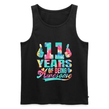 11th birthday or anniversary 11 years of being - Men's Premium Organic Tank Top - black - Front - AI Model Male 178 light (178cm)