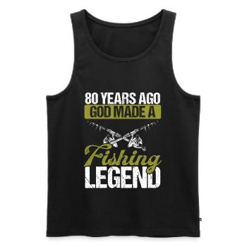 80 Year Old Fishing Legend Rod 80 Fisherman - Men's Premium Organic Tank Top - black - Front - Michal (187cm)