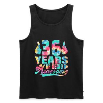 36th birthday or anniversary 36 years "awesome" - Men's Premium Organic Tank Top - black - Front - AI Model Male 178 light (178cm)
