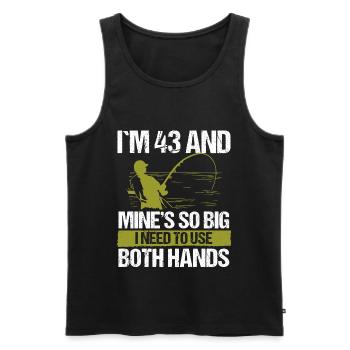43 Year Old Fishing Lure Fisherman Rod Funny 43 - Männer Premium Bio Tank Top - Schwarz - Vorne - Michal (187cm)