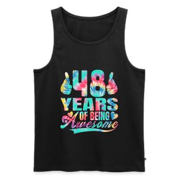 48th birthday or anniversary 48 years of being - Men's Premium Organic Tank Top - black - Front - AI Model Male 178 light (178cm)