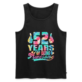 52nd birthday or anniversary 52 years of being - Men's Premium Organic Tank Top - black - Front - AI Model Male 178 light (178cm)