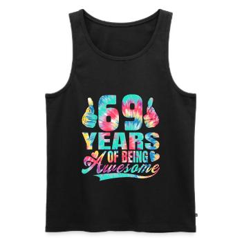 69th birthday or anniversary 69 years of being - Men's Premium Organic Tank Top - black - Front - Michal (187cm)
