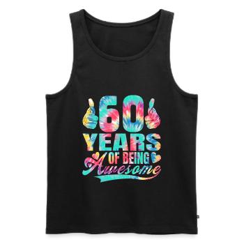 60. Geburtstag Oder Jahrestag 60 Years Of Being - Männer Premium Bio Tank Top - Schwarz - Vorne - Michal (187cm)