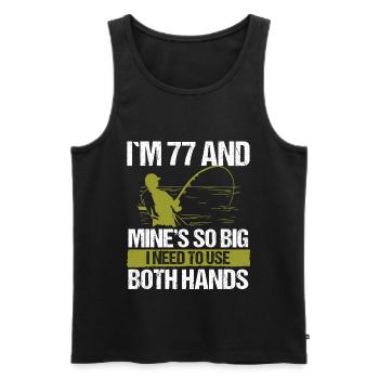 77 Year Old Fishing Lure Fisherman Rod Funny 77 - Männer Premium Bio Tank Top - Schwarz - Vorne - Michal (187cm)