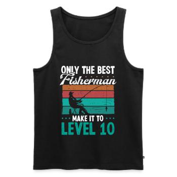 10 Fishing Level 10 Year Old Angler Fisherman - Männer Premium Bio Tank Top - Schwarz - Vorne - Michal (187cm)
