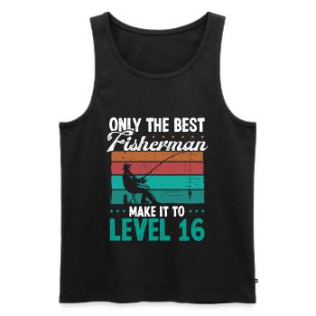 16 Fishing Level 16 Year Old Angler Fisherman - Men's Premium Organic Tank Top - black - Front - Michal (187cm)